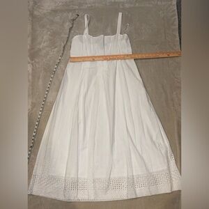 Ellen Tracy White Eyelet Maxi Sundress
